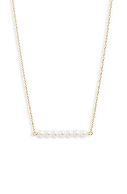 Poppy Finch Cultured Pearl Linear Pendant Necklace in 14Kyg