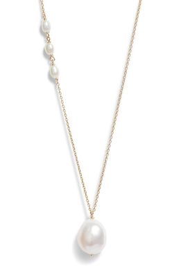 Poppy Finch Cultured Pearl Pendant Necklace in 14Kyg
