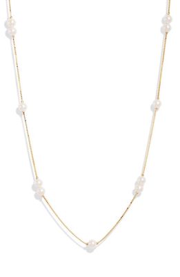 Poppy Finch Cultured Pearl Station Necklace in 14Kyg