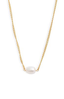 Poppy Finch Double Chain Oval Pearl Necklace in 14Kyg