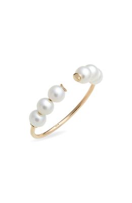 Poppy Finch Freshwater Pearl Open Ring in 14Kyg