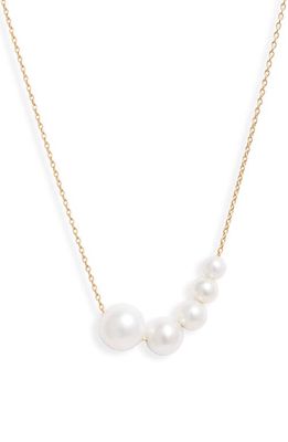Poppy Finch Graduated Cultured Pearl Beaded Necklace in 14K Yellow Gold