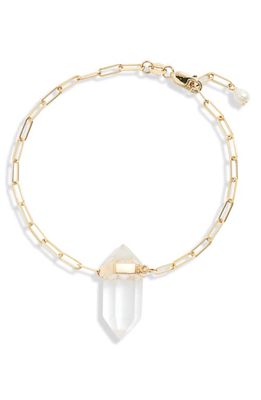 Poppy Finch Quartz Pendant Bracelet in Gold 