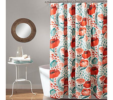 Poppy Garden 72" x 72" Shower Curtain by Lush D ecor