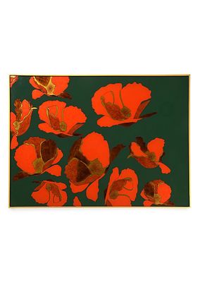 Poppy Hand-Painted Glass Placemat