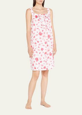 Poppy-Print Pique Pima Cotton Tank Dress