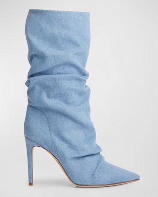 Poppy Recycled Denim Stiletto Booties