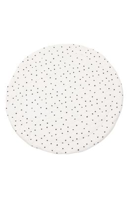 Poppyseed Play Extra Padded Round Play Mat in Black Squiggle Dot