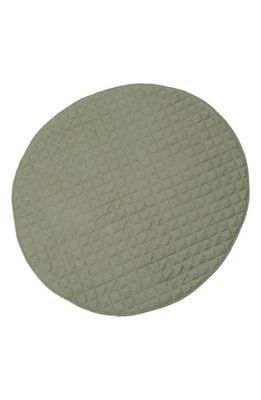 Poppyseed Play Linen Round Play Mat in Olive Green