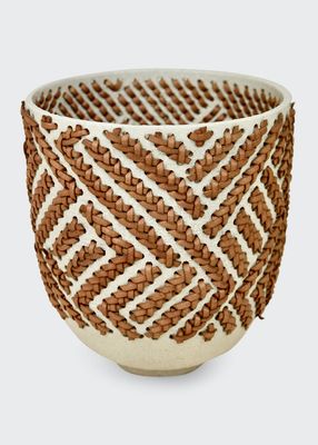 Porcelain Brown Leather Vase