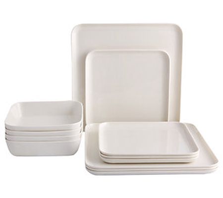 Porland Cortot 12-Piece Porcelain Dinnerware Se t