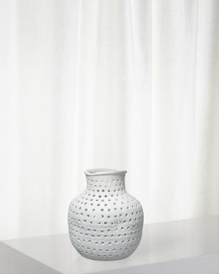 Porous Vase in Matte White Porcelain
