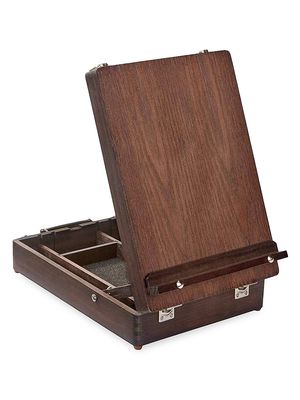 Portable Wooden Art Box Tabletop Easel - Brown - Brown