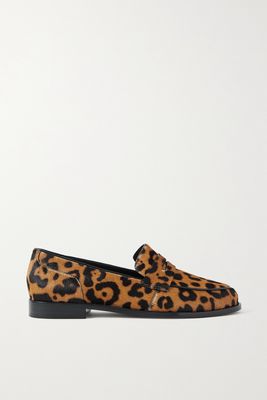 Porte & Paire - Leopard-print Calf Hair Loafers - Animal print