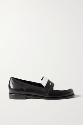 Porte & Paire - Two-tone Leather Loafers - Black