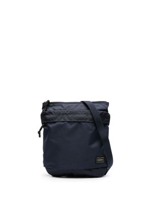 Porter-Yoshida & Co. logo-patch padded messenger bag - Blue
