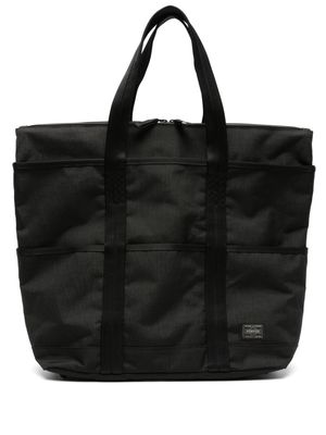 Porter-Yoshida & Co. logo-patch twill tote bag - Black
