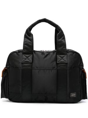 Porter-Yoshida & Co. logo-patch zip-up laptop bag - Black
