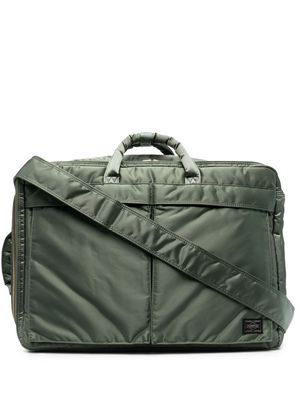Porter-Yoshida & Co. logo zipped briefcase - Green