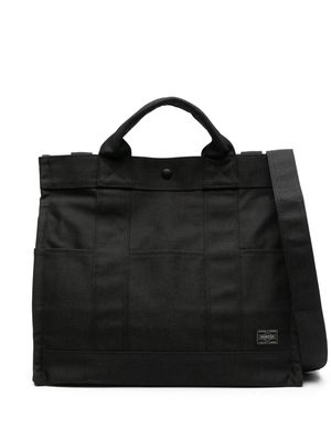 Porter-Yoshida & Co. Smoky logo-patch tote bag - Black