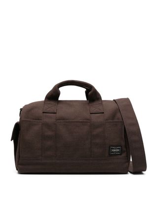 Porter-Yoshida & Co. Smoky logo-patch tote bag - Brown