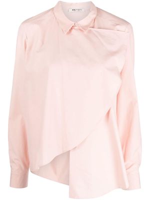 Ports 1961 asymmetric long-sleeve cotton shirt - Pink