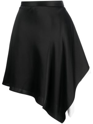 Ports 1961 asymmetric satin miniskirt - Black