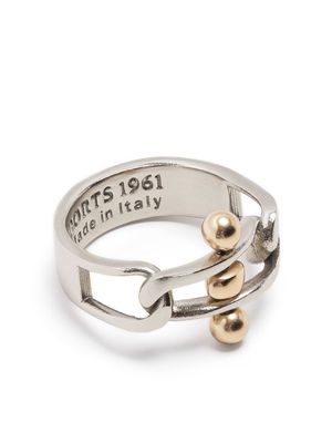 Ports 1961 ball-detail polished ring - Silver