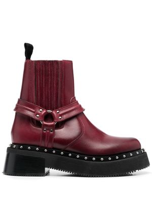 Ports 1961 chunky leather boots - Red