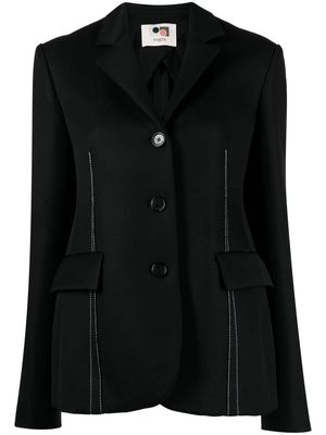 Ports 1961 contrast-stitching single-breasted blazer - Black