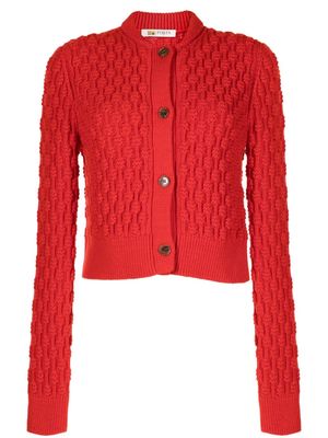 Ports 1961 crew-neck 3D-knit cardigan - Red
