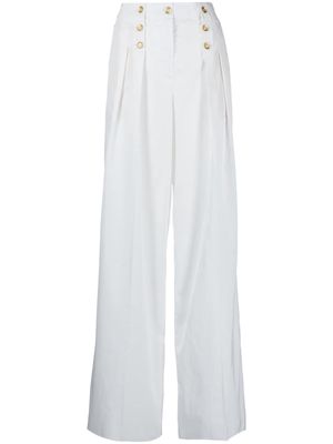 Ports 1961 decorative buttons high-waisted trousers - White