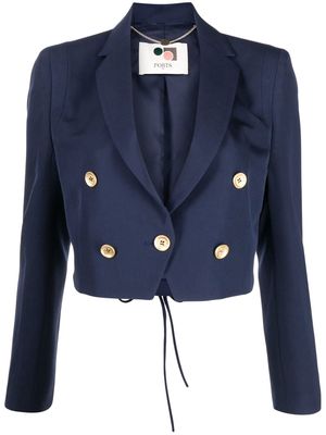 Ports 1961 double breasted cropped blazer - Blue