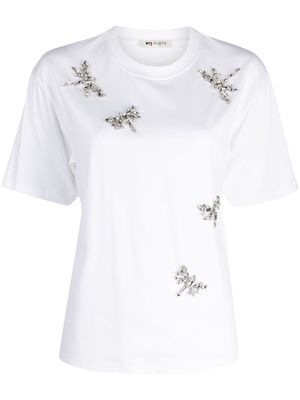 Ports 1961 Dragonfly crystal-details cotton T-shirt - White