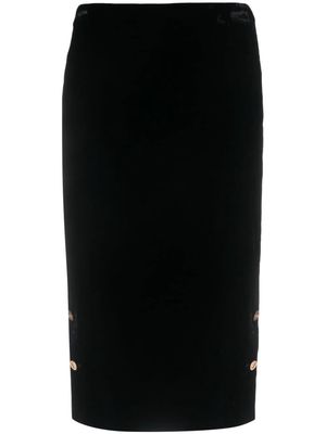 Ports 1961 elasticated-waistband pencil midi skirt - Black