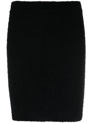 Ports 1961 elasticated-waistband ribbed miniskirt - Black