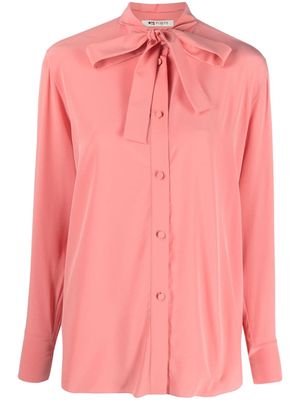 Ports 1961 front-tie silk shirt - Pink