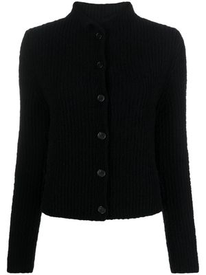 Ports 1961 high-neck ribbed-knit cardigan - Black