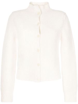 Ports 1961 high-neck ribbed-knit cardigan - Neutrals