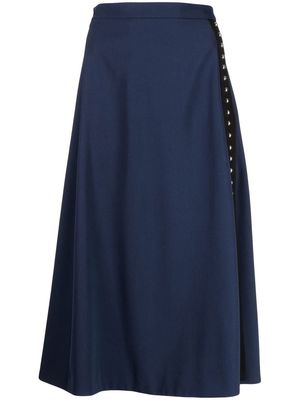 Ports 1961 high-waisted virgin wool midi skirt - Blue