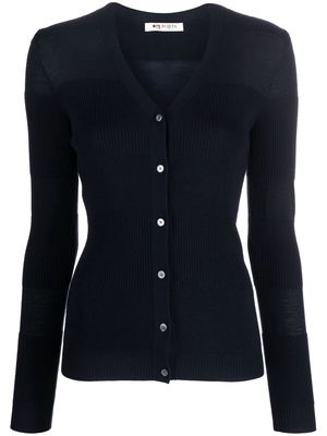 Ports 1961 horizontal-stripe knitted cardigan - Blue