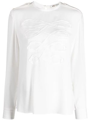 Ports 1961 infinity symbol-motif long-sleeves blouse - White