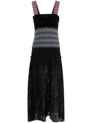 Ports 1961 lace-panelled maxi dress - Black