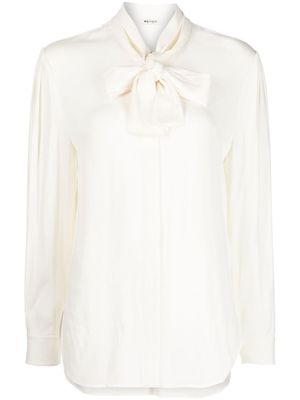 Ports 1961 lace-up long-sleeved blouse - White