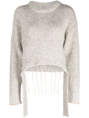 Ports 1961 logo-embroidered ribbed-knit jumper - Grey