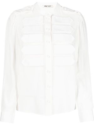 Ports 1961 military-style silk shirt - White
