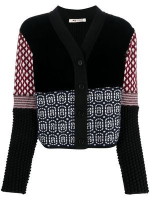Ports 1961 patterned-intarsia knit cardigan - Black