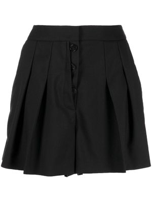 Ports 1961 pleated buttoned wool shorts - Black