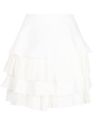 Ports 1961 pleated tiered mini skirt - White