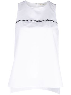 Ports 1961 Plein Air sleeveless cotton blouse - White